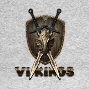 vikings sword and shield 2 T-Shirt